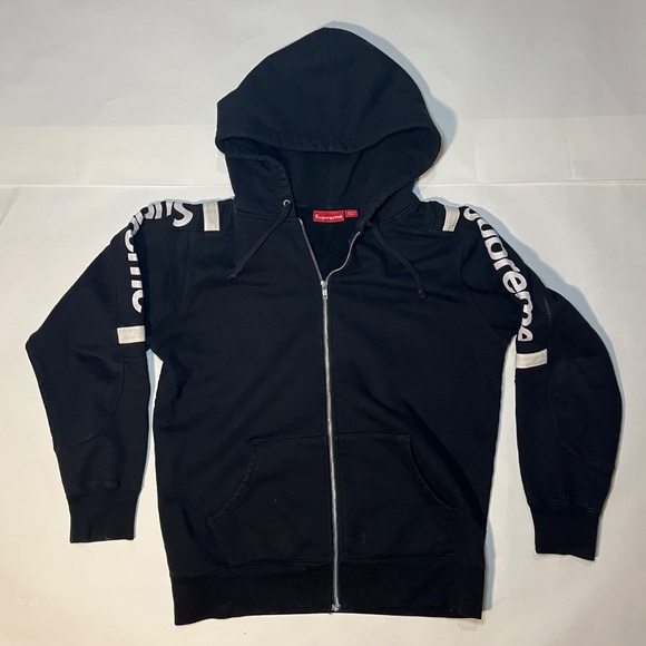 Supreme Zip Up Black Hoodie Mens M - Picture 3 of 3